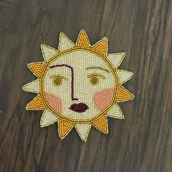 Anthropologie Sun Face Beaded Alchemia Coaster - Picture 7 of 9